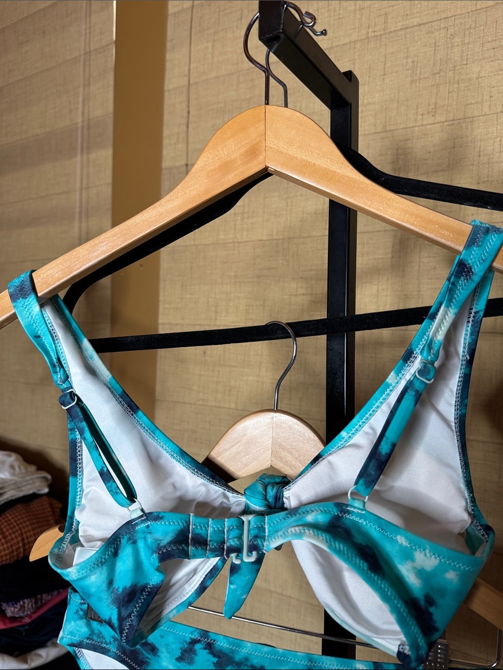 Old Navy Blue Tie Dye Twist Front Bikini Set Size Small Like New - Picture 5 of 12